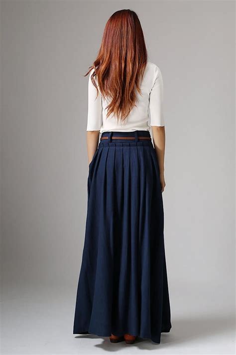 women's navy maxi skirt.